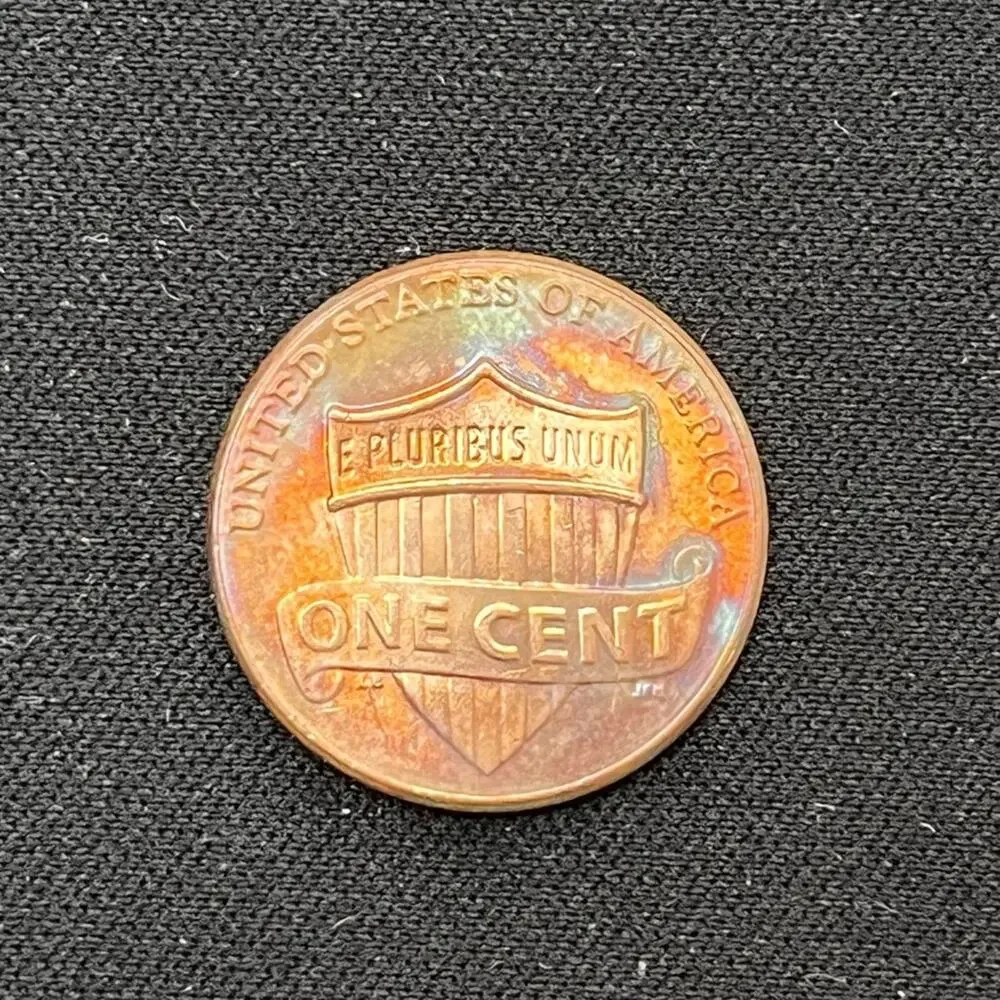 2019-D Lincoln Penny One Cent Rainbow Toned Handmade Art Coin #20